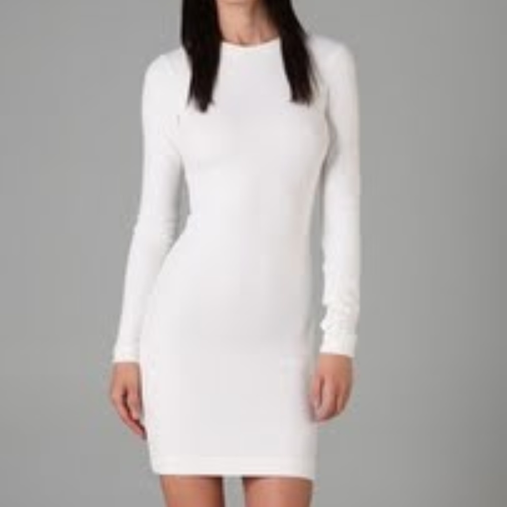 Kimberly Ovtiz White Long Sleeve Bodycon Dress